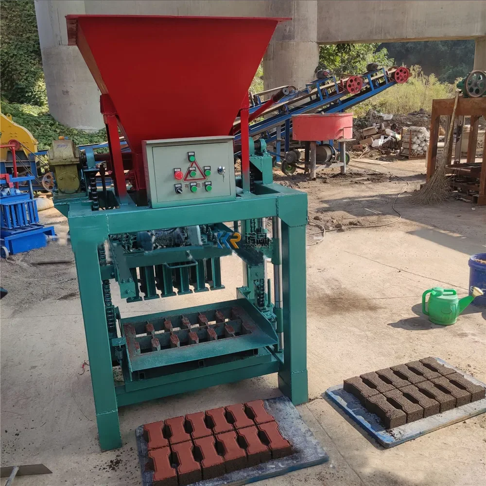 Mobile Automatic Concrete Cement Clay Brick and Block Making Machine Hollow Paving Stone Construction Machine