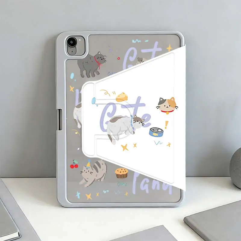 Multi-Angle 360° Rotate Acrylic Cover For iPad A16 2025 11 Air11/13 IPad Mini6 8.3 Pro 10.5 Pro11 iPad 10.2 7/8/9 4/5 10.9 10th