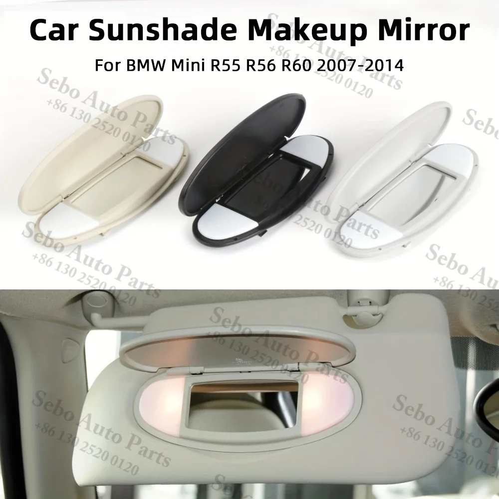 Auto-Frontsonnenblende mit Schminkspiegel, Mini-Sonnenschutz, Kunststoffabdeckung, Zubehör für BMW Mini R50 R53 R55 R56 R60 2007-2014