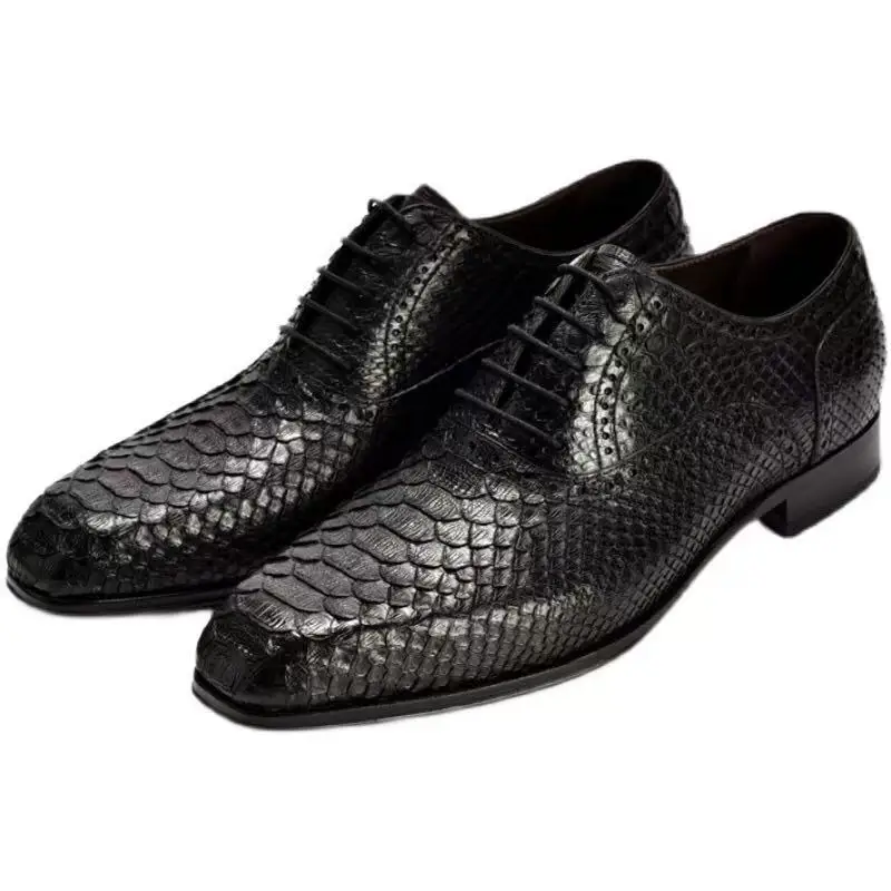 

yingshang new men dress shoes male snake shoes python shoes black fashion business office