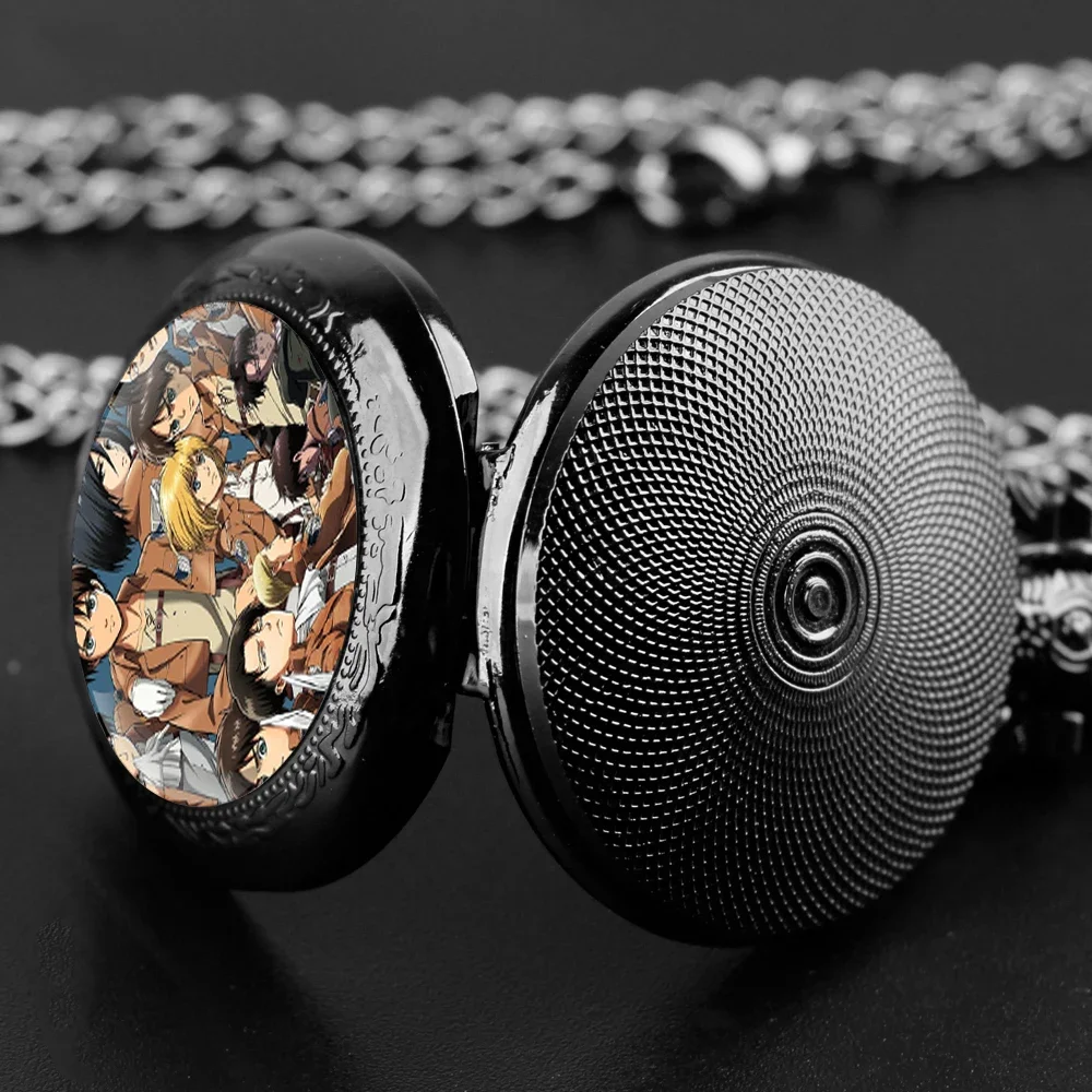 ساعة الجيب ذات الطابع العتيق: قلادة كوارتز على شكل قبة زجاجية مع سلسلة متينة، قرص عربي لمحبي الرسوم المتحركة