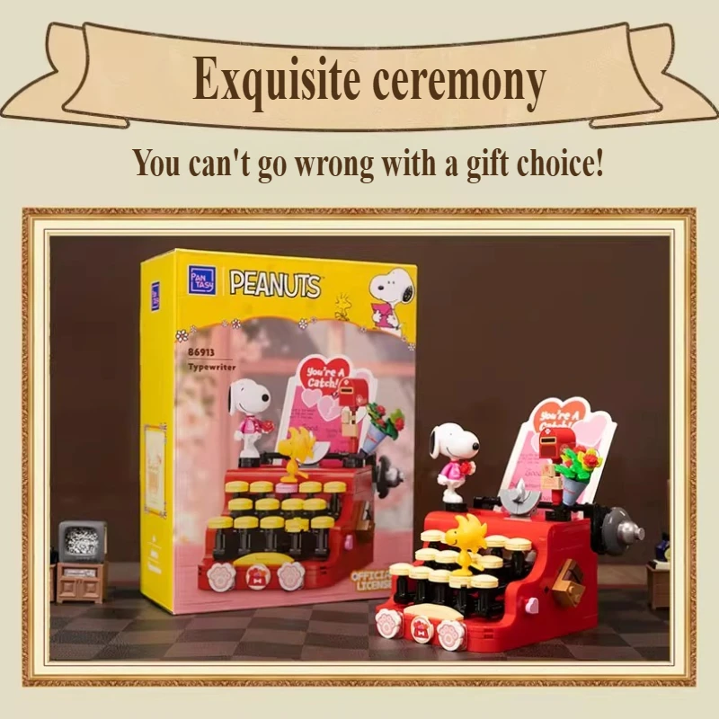 Snoopy Bausteine Anime Cartoon Retro Maschine Serie Puzzle Montage Desktop Ornament Modell kinder Spielzeug Urlaub Geschenke