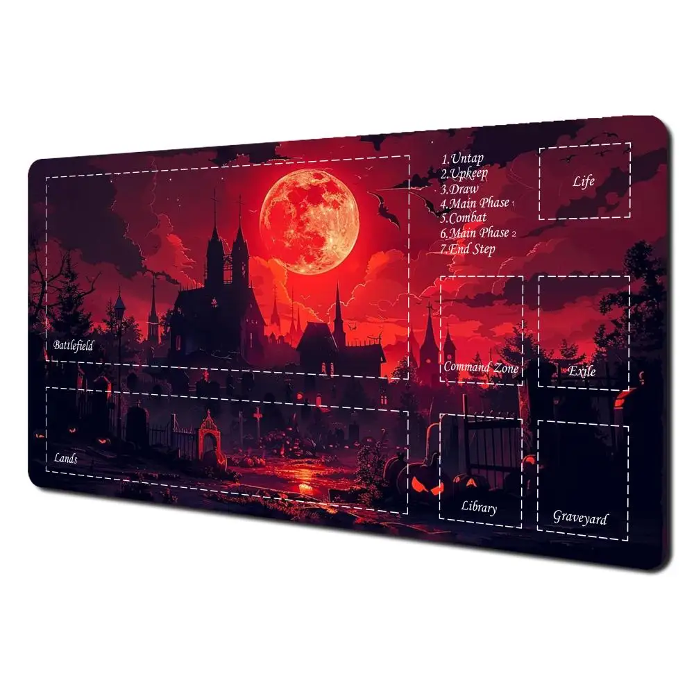 

Red landscape MousePad Magic playmat mouse padTCG CCG game play mat Duel pad Beginner Card Battles Commander Gaming Deskpad