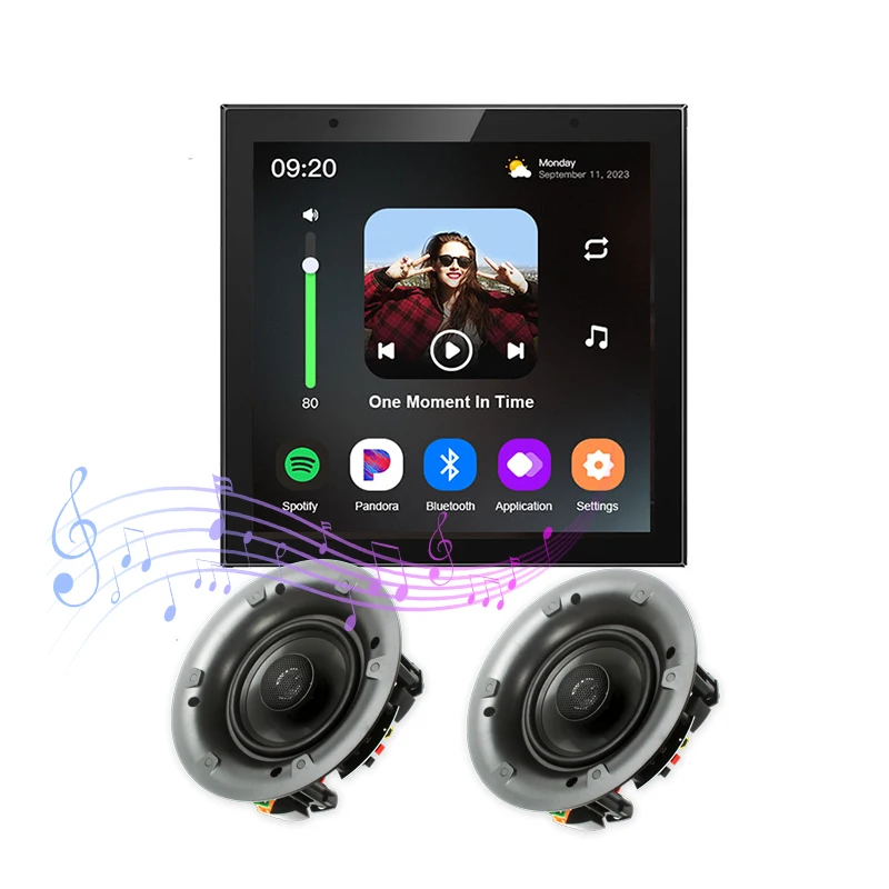 

4 Inch Smart Home Panel Gadgets Android11 USB For Bluetooth Ceiling Speakers For Home Theater Smart Hotel Control Touch Screen