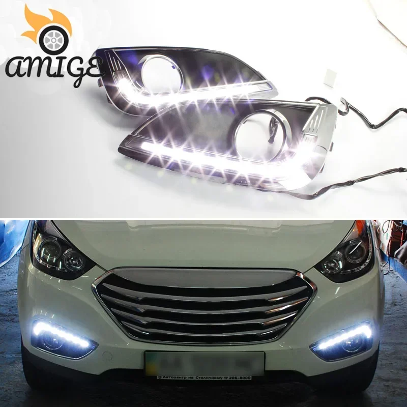 

LED DRL Daylights For Hyundai IX35 2010 2011 2012 2013 Super Brightness Auto Bulb Headlamps LED Daytime Running Headlights