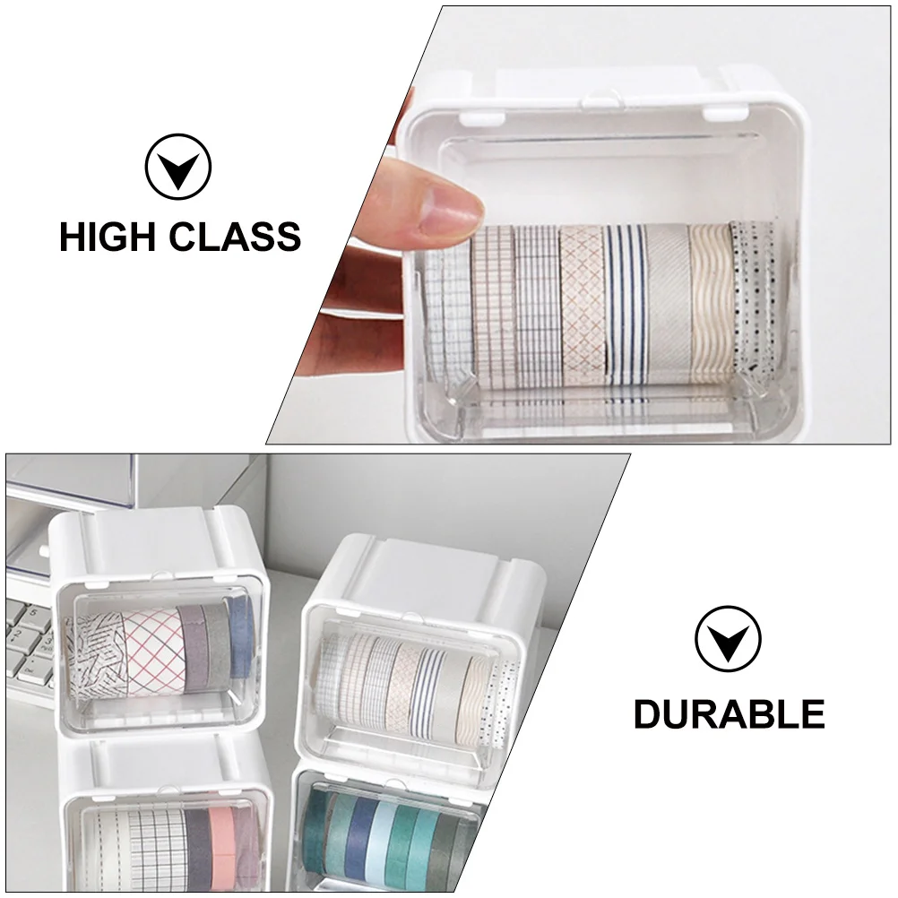 2 قطعة حاوية تخزين متعددة الأغراض على الطراز الياباني منظم شريط صغير لأشتات سطح المكتب والمكتب والمنزل للاستخدام العناصر الصغيرة المدمجة #4