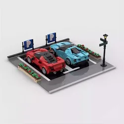 Blocos de construção de carros de corrida para crianças e adultos Hot Brick Toys Campeão de velocidade Supercar Garagem de carros esportivos Presentes