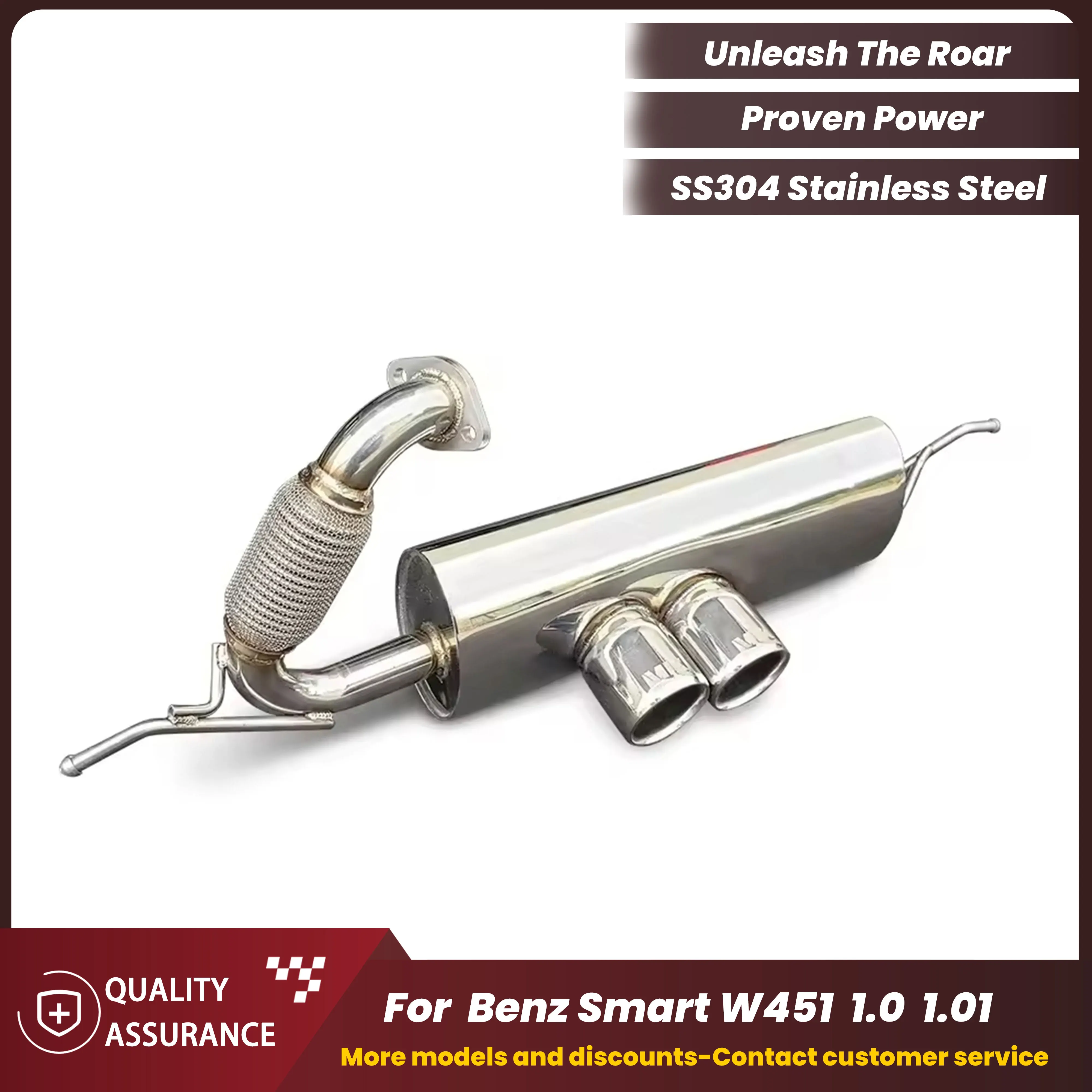 

Supercar Aggressive Sound ECCF SUS304 catback Exhaust for Mercedes Smart W451 1.0T 2010-2015