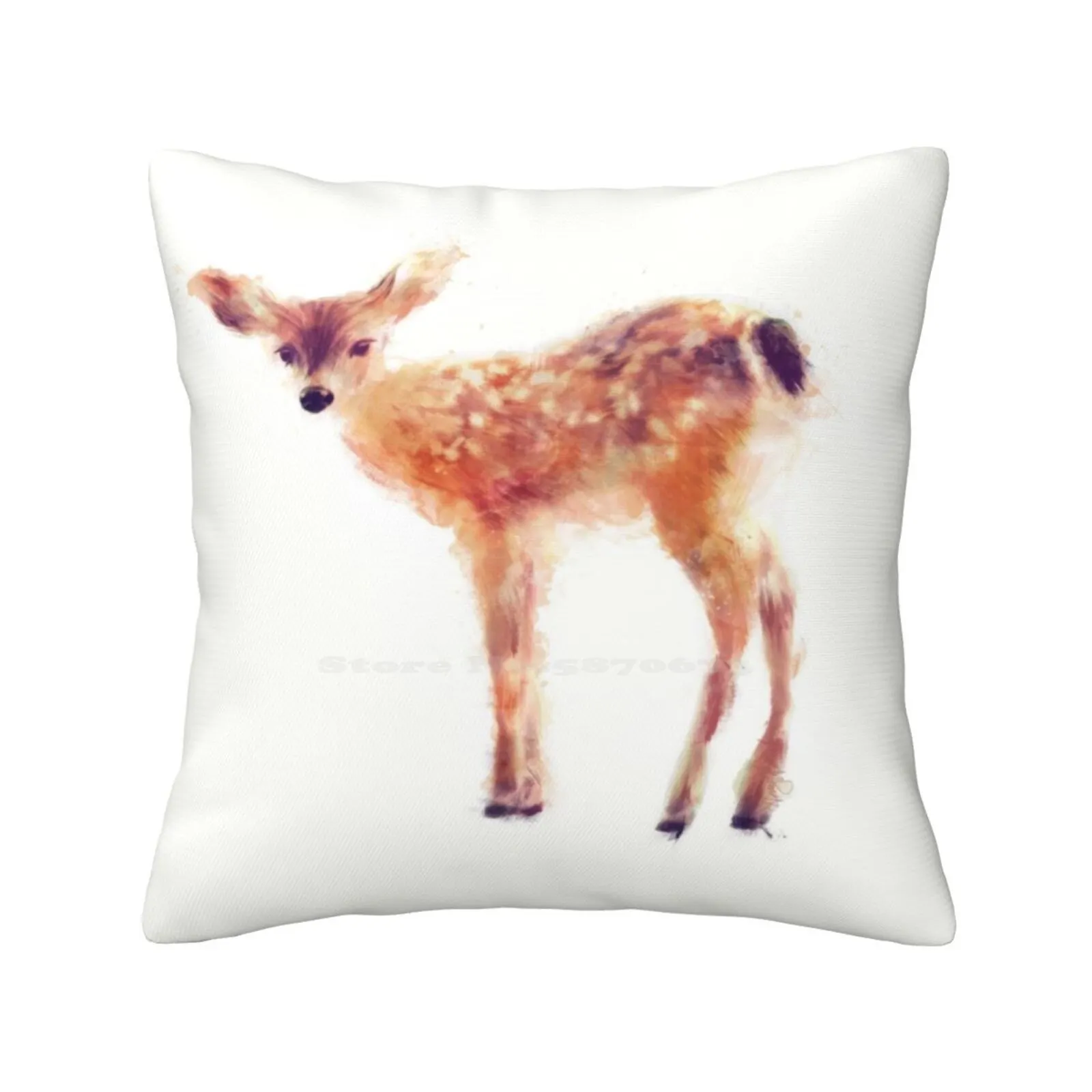 Fawn Home Sofa Car Waist Throw Pillowcase Fawn Deer Doe Baby Nature Animals Wildlife Wilderness Fauna Forest Woodland Creature