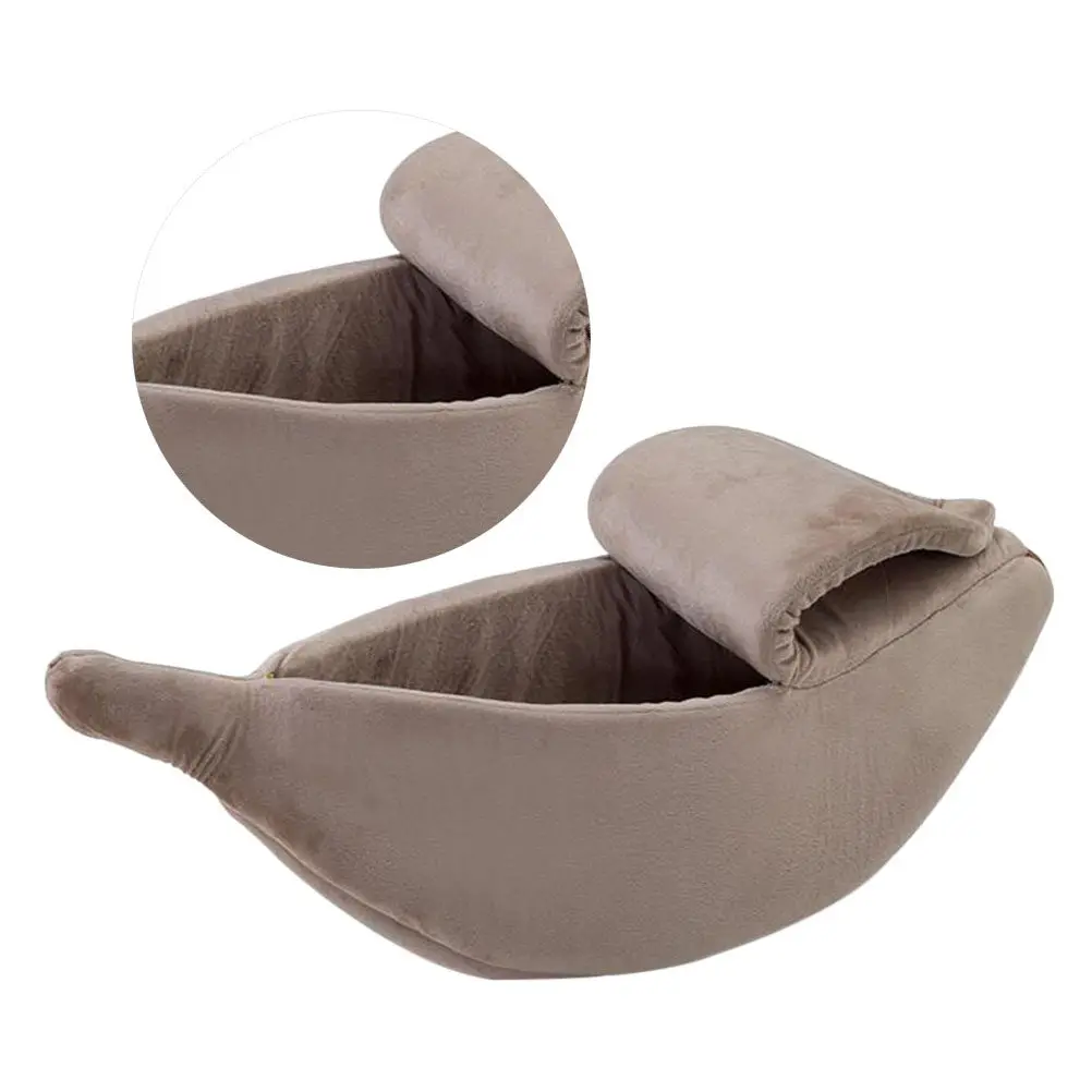 Warm Banana Design Pet Nest Bed for Cat and Dog Premium Comfortable Sleeping Pad Multi-Use Sofa Bed Floor Car Travel Khaki Size