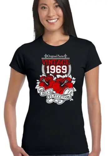 Flowers 1969 - 55th Birthday - Womens Funny T-Shirt 55 Year Old Present Gift