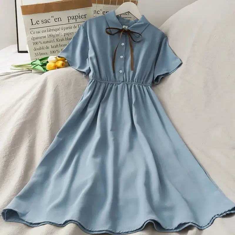 2024 summer Kids Student Dresses Children Clothes Teens party Style sailor Uniform princess Dress Girls Daily 6 9 12 year Fairy