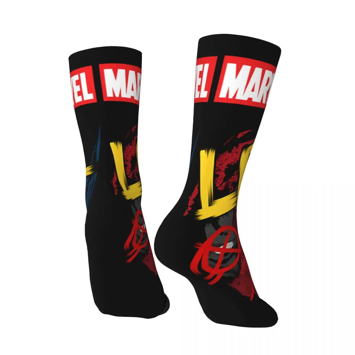 LFG Men's compression Socks Unisex Marvel X-man Deadpool & Wolverine Harajuku Pattern Printed Funny Novelty Happy Crew Sock