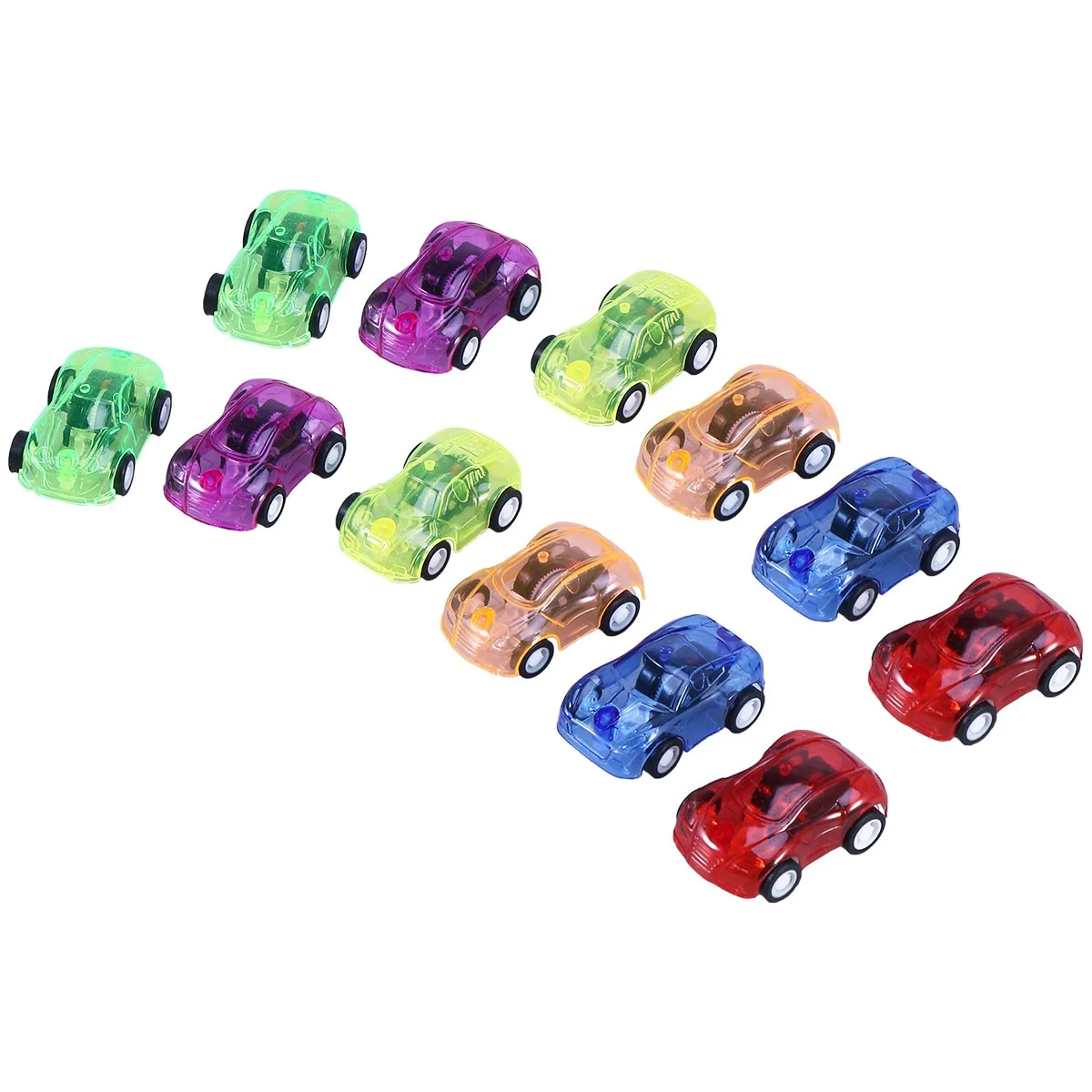 24-teiliges Pull-Back-Autos für Kinder, langlebig, waschbar, lustiges Rennspielset, verbessern die Vokabelfähigkeiten, zufällige Farbe, zum Zurückziehen, Mini