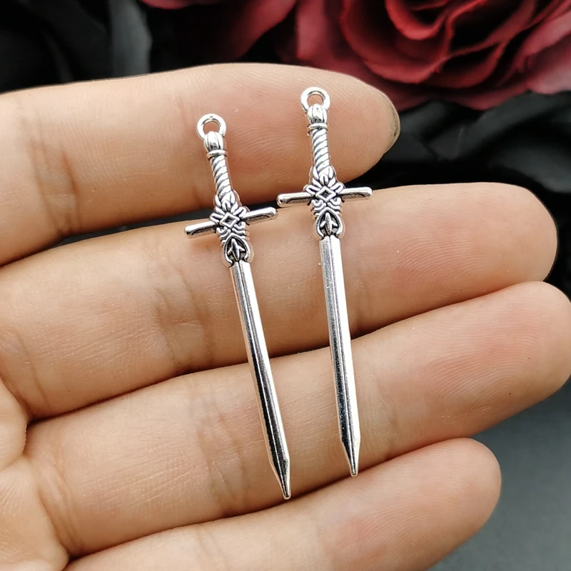 10pcs New Sword Alloy Charms Punk Weapon Pendants For Making Handmade DIY Jewelry Accessories Crafts Findings Necklace