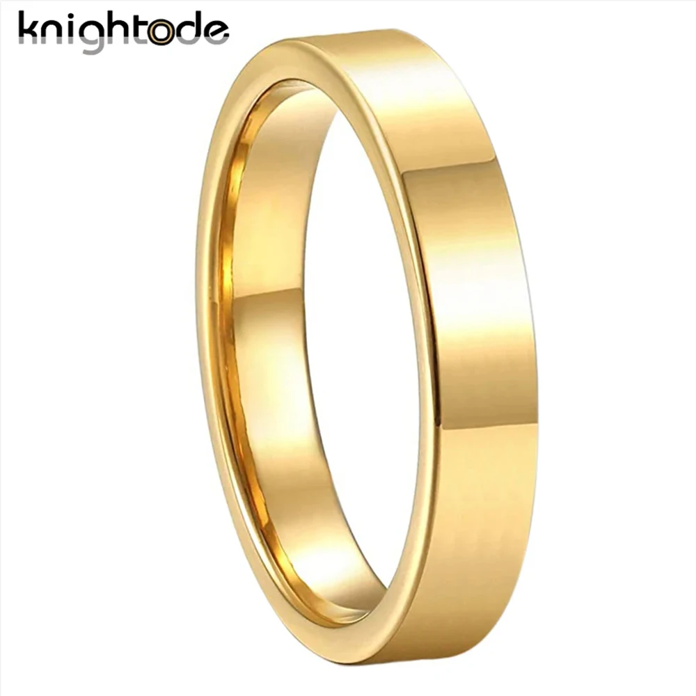 

4mm Women High Quality Tungsten Wedding Bands Engagement Little Fnger Ring Flat Polished Comfort Fit