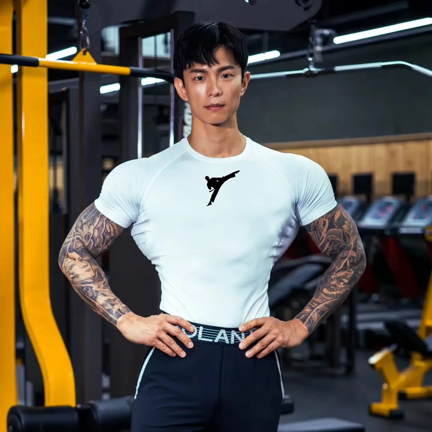 

Taekwondo T Shirt Design Gym Must-have Men's Casual Tight T-Shirt High Elastic Fast Drying 2025 Summer Sport Running Harajuku