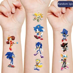 Sonic Tattoo Stickers Children's Toys Cartoon Tattoo Stickers Small Fresh Anime Image Waterproof Durable Shadow Amy Rose Tails