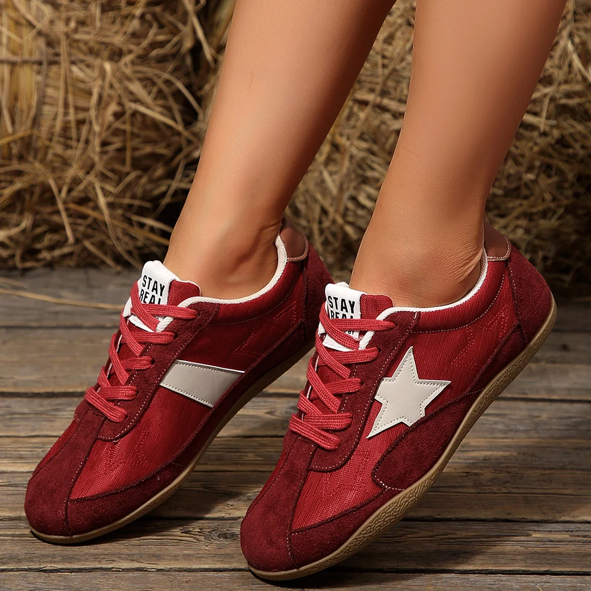 Neue Damen-Sneaker aus Canvas mit Muster, Damen-Freizeitschuhe, Damen-Sneaker, flache Schnürschuhe, Zapatillas Mujer – Detail 10