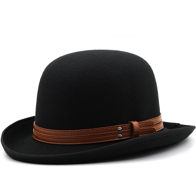 Wool Felt White Bowler Hat For Men/Women Fashion Party Formal Fedora Costume Magician Cap Groom Hat