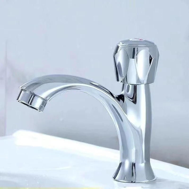 Rubinetto singolo per acqua fredda in acciaio plastico Rubinetto per lavabo per acqua fredda per WC pubblico monoforo Rubinetto in plastica Rubinetto singolo per acqua fredda
