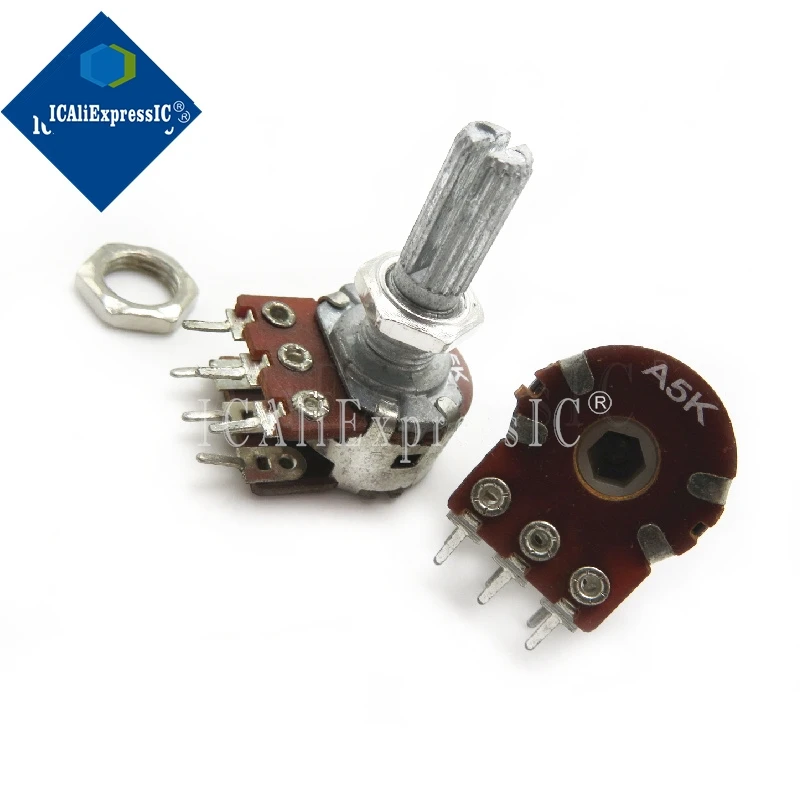 1pcs/lot Foshan radio factory aerospace licensing 148 dual-potentiometer A5K handle length 20MM 25MM flowers In Stock