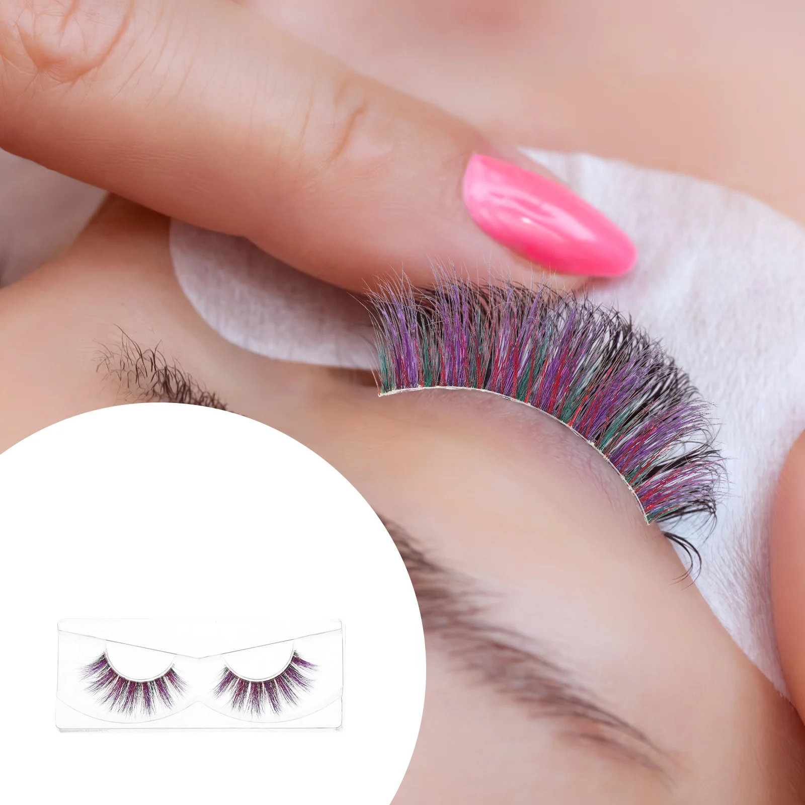 

1 Pair Colorful False Eyelashes Natural Look Lash Clusters For Party Wedding Photography Fake Lashes Extensions