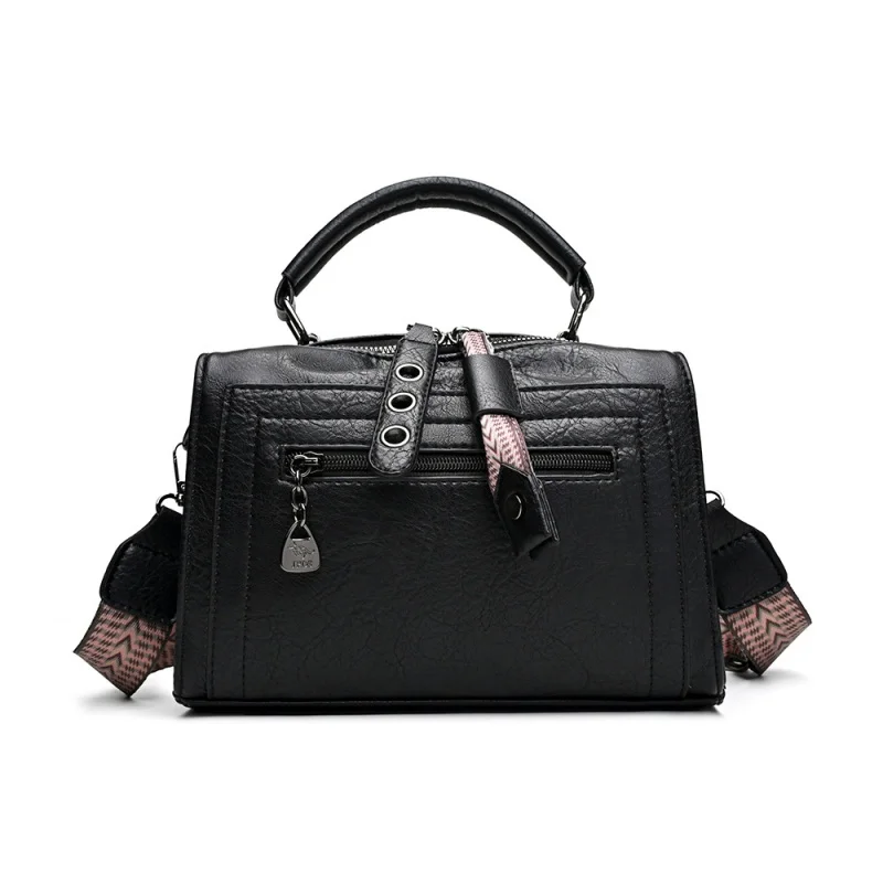 Women's Large Capacity Shoulder Bag Fashion Zipper Crossbody Bag With Removable Strap Boston Handbag