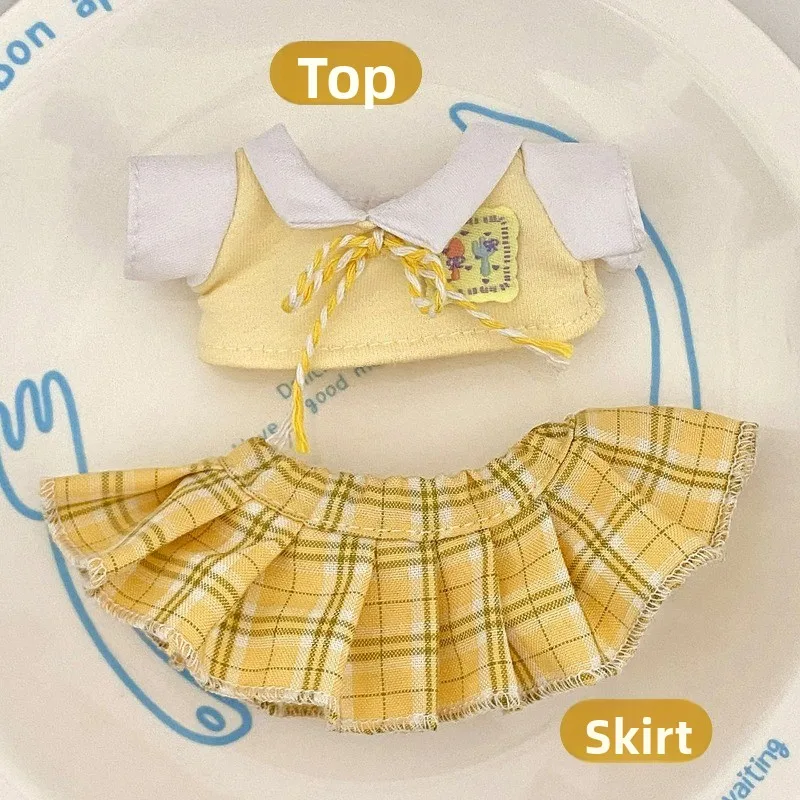 ل 17 سنتيمتر Labubu ملابس دمى فساتين موحدة الموضة اللون مباراة تي شيرت دمى اكسسوارات لطيف الديكور الملابس الصغيرة #5