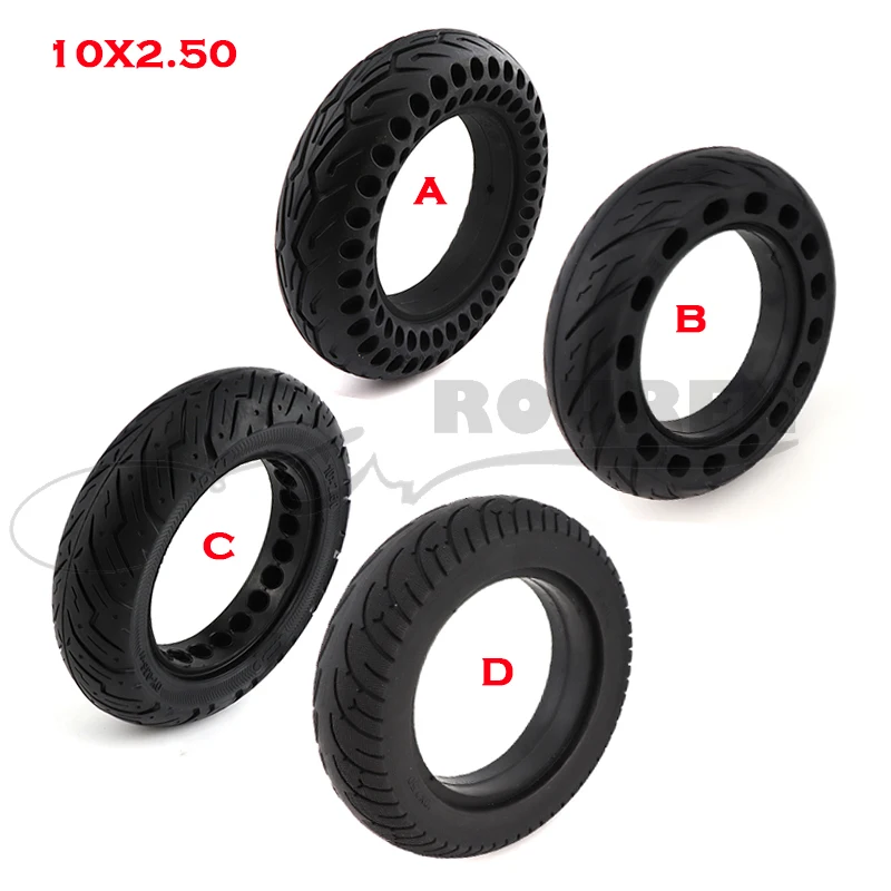 

Size 10x2.50 Honeycomb Solid Tyre 10*2.5 Tubeless Tire,Thickened Double Wheel for Electric Scooter Skate Board