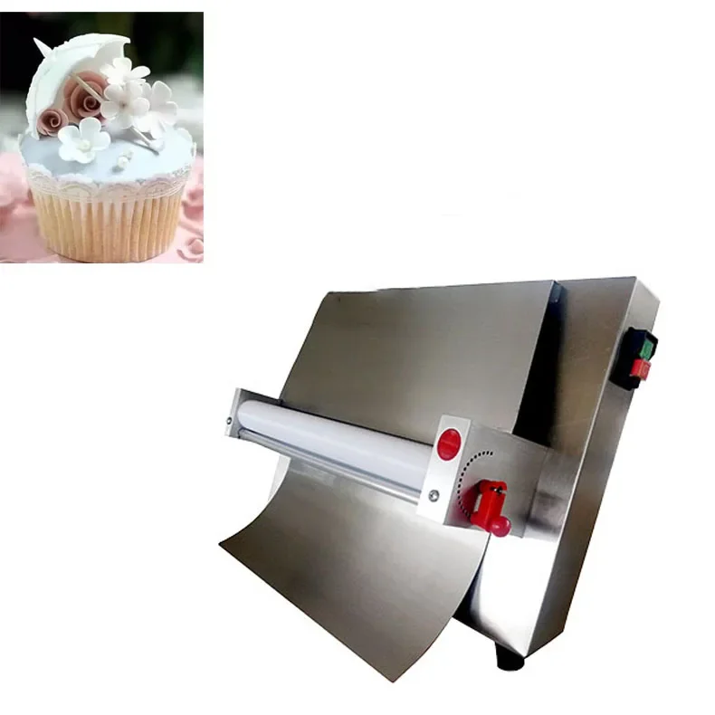 Máquina automática de fondant de acero inoxidable, prensa eléctrica de presión y fideos para pizza, 220V, 18 pulgadas de ancho, DR-3C