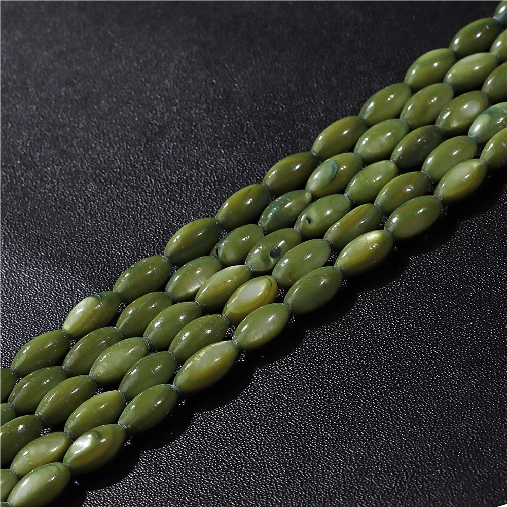 15X6mm Long Stripe Shell Beads Point Stick Mother of Pearl Shell Slice Loose Beads for DIY Making Jewelry Necklace Accessories
