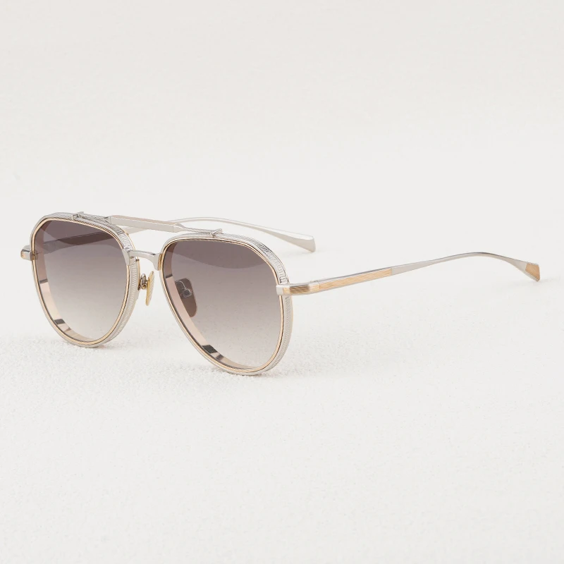 

ins COMMANDER Alloy Oval Thin Frame Sunglasses Handmade in Japan High Quality Optical Prescription Optical Eyeglasses with Case