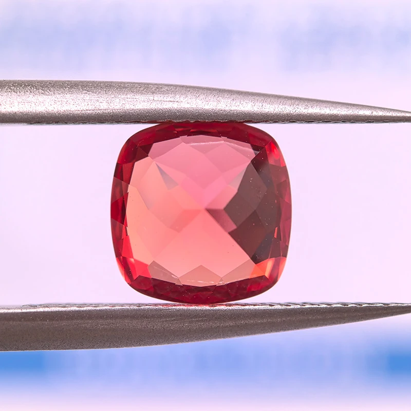 Lab Grown Padparadscha Cushion Cut Fire Lotus Color DIY Charms Jewelry Making Ring Necklace Earrings Main Materials Certificate 6
