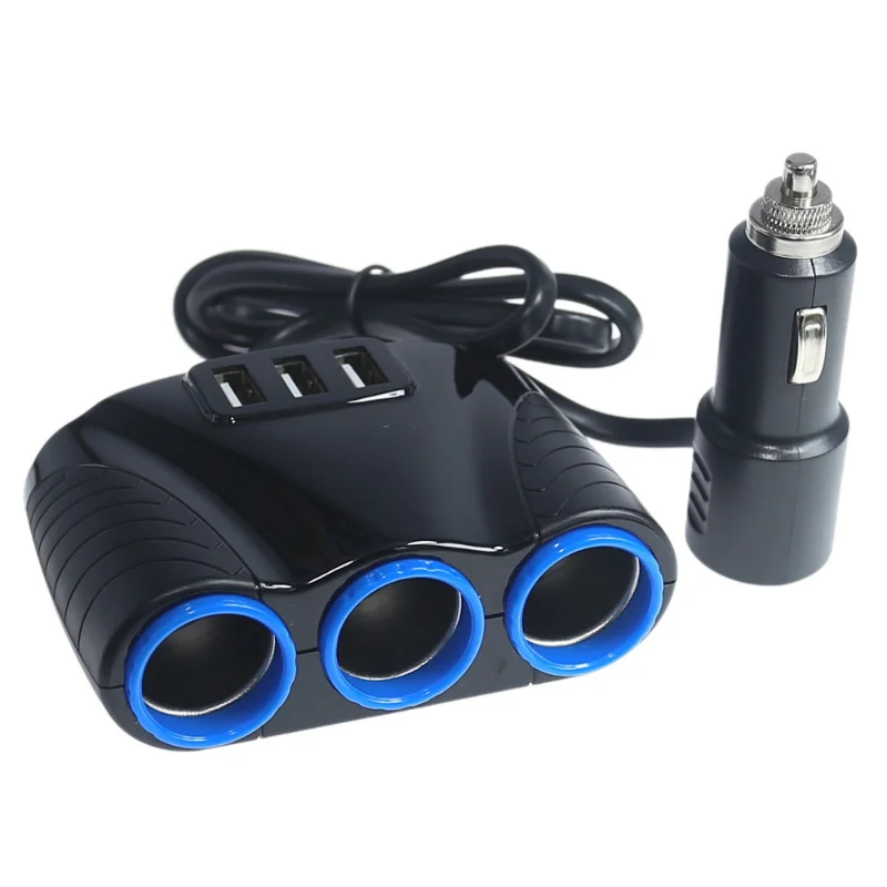 High Quality 3 Way Auto Sockets Car Cigarette Lighter Adapter Lighter Splitter Lighter 5V 3.1A Output Power 3 USB Charger 120W