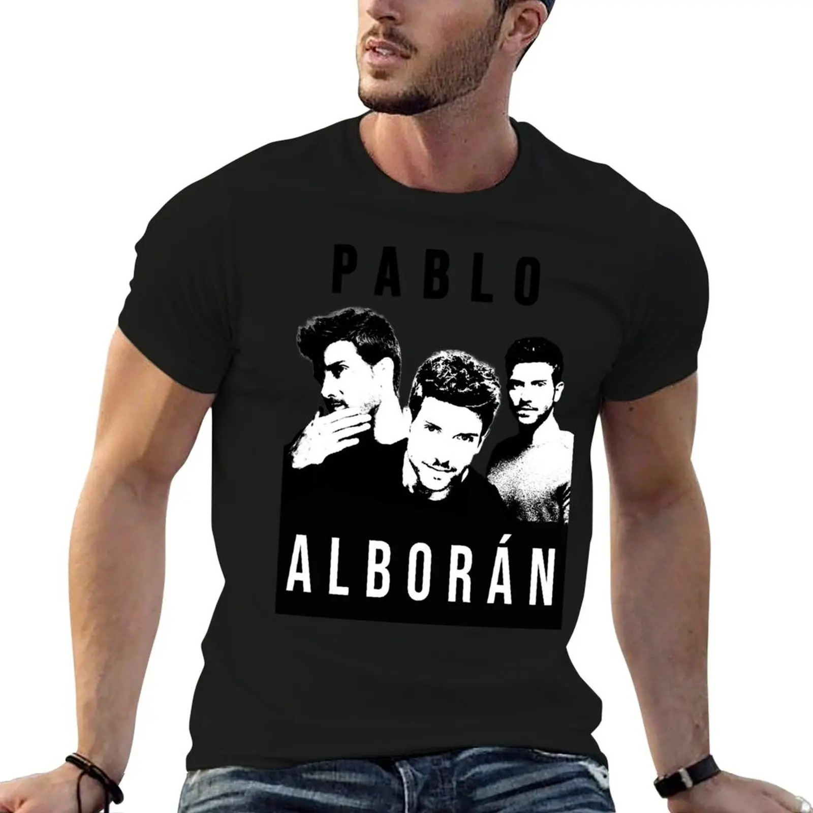 Pablo Alborán Retro T-Shirt blue archive shirts graphic mens t shirt graphic