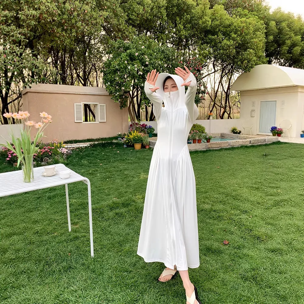 Roupas de proteção solar para mulheres no verão, leves e respiráveis, com cintura extra longa e silhueta esguia. Saia Protetora Solar