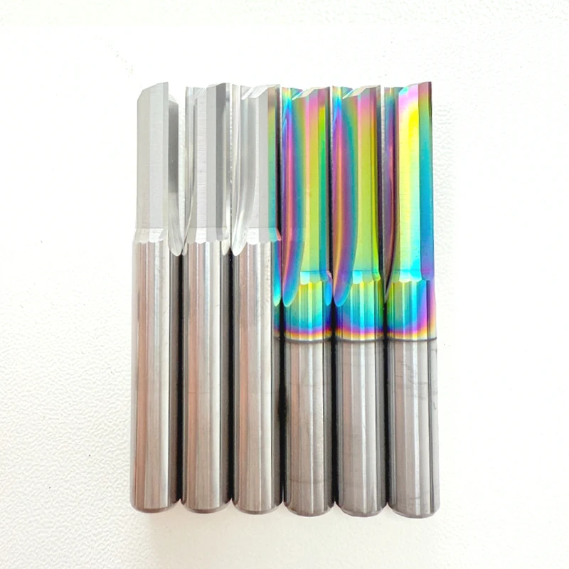 

1 шт. для дерева, две канавки, прямой слот, 3,175/4/6/8 мм, концевая фреза, гравировальные фрезы с ЧПУ, твердосплавные концевые фрезы, инструмент