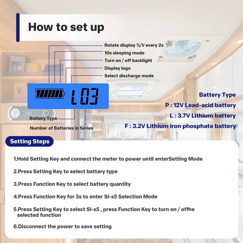 Battery Meter Battery Capacity Voltage Monitor, DC 12/24/36/48/60/72/84V Battery Capacity Voltage Gauge Indicator