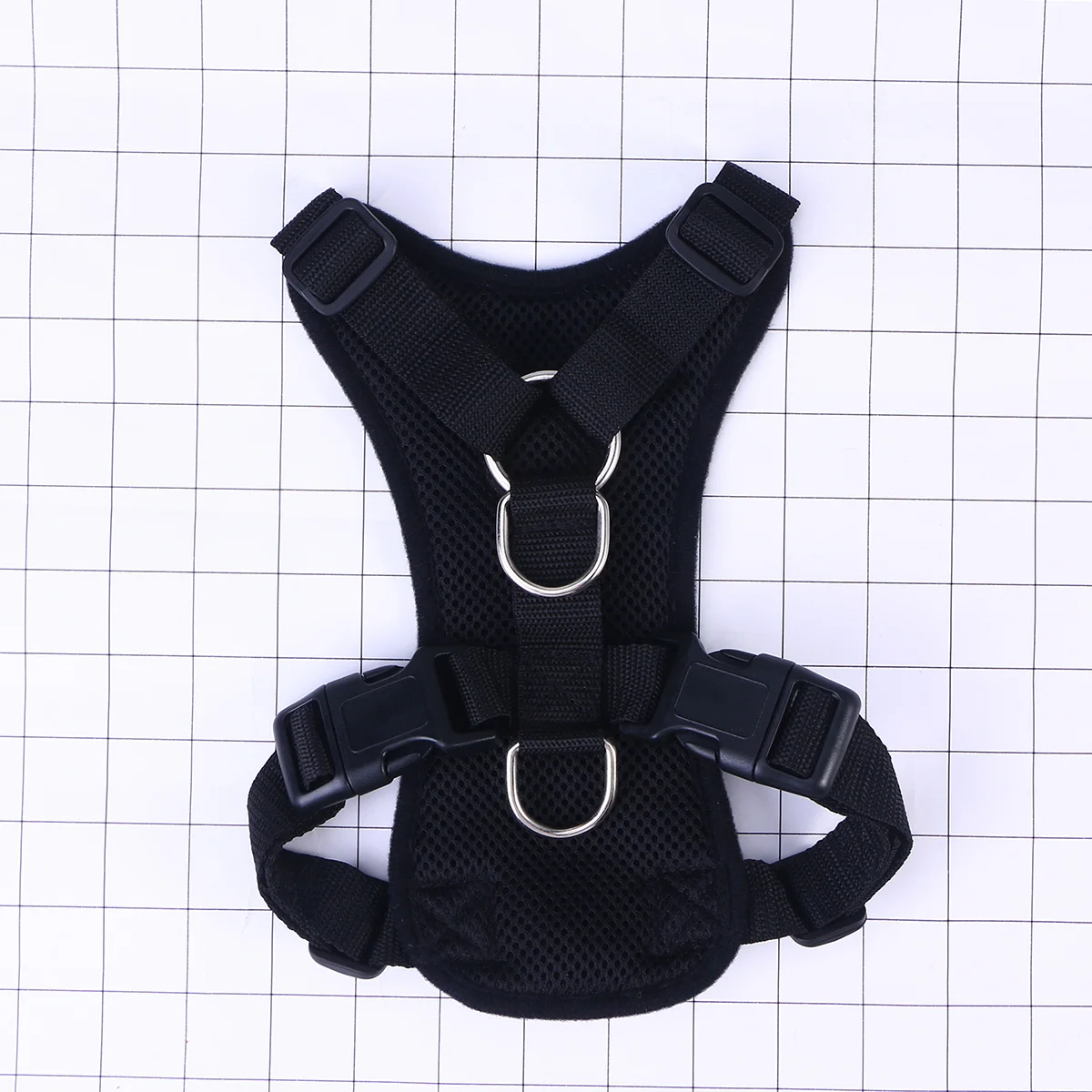 

Pet Chest Adjustable No-Choke Design Comfortable Padding Quick Release Buckle D Ring Easy Wear S Black Dog Puppy Harness