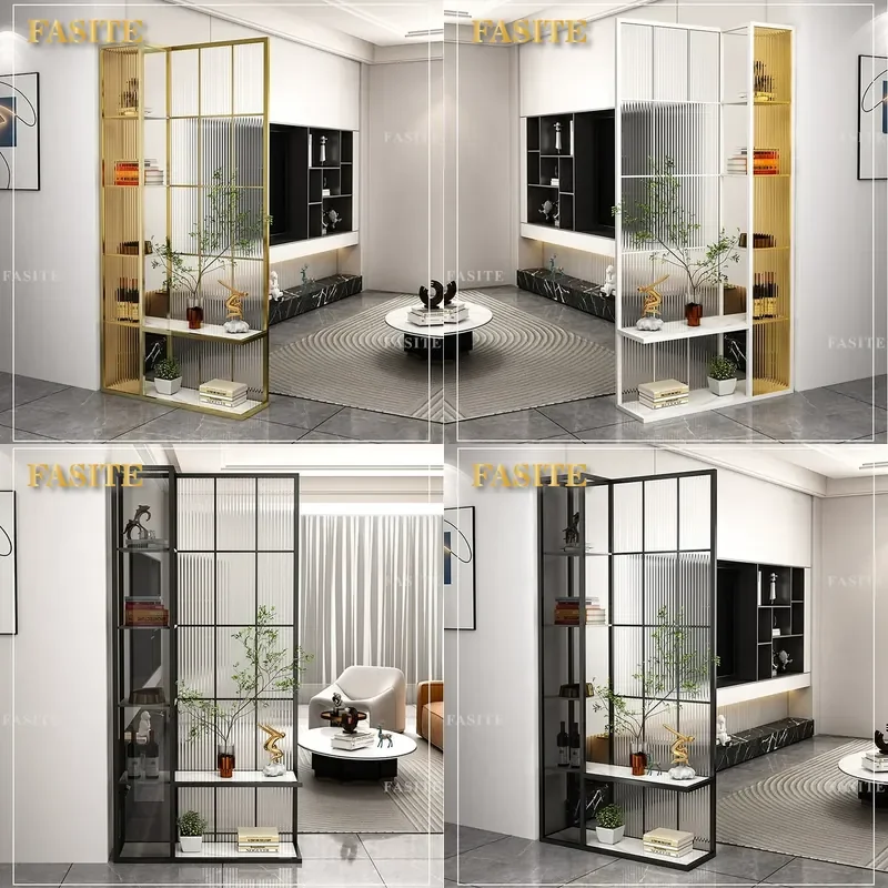 For Living Room Entrance Partition Creative Tempered Glass Screen Changhong Modern Simple Integrated Shelf Decoration