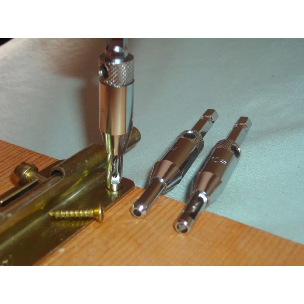 Binoax 4 Pcs Self Centering Hinge Hardware Drill Bit Set 5/64 7/64 9/64 11/64 HSS Wood Tool Hole Saw Cabinet Tool Set
