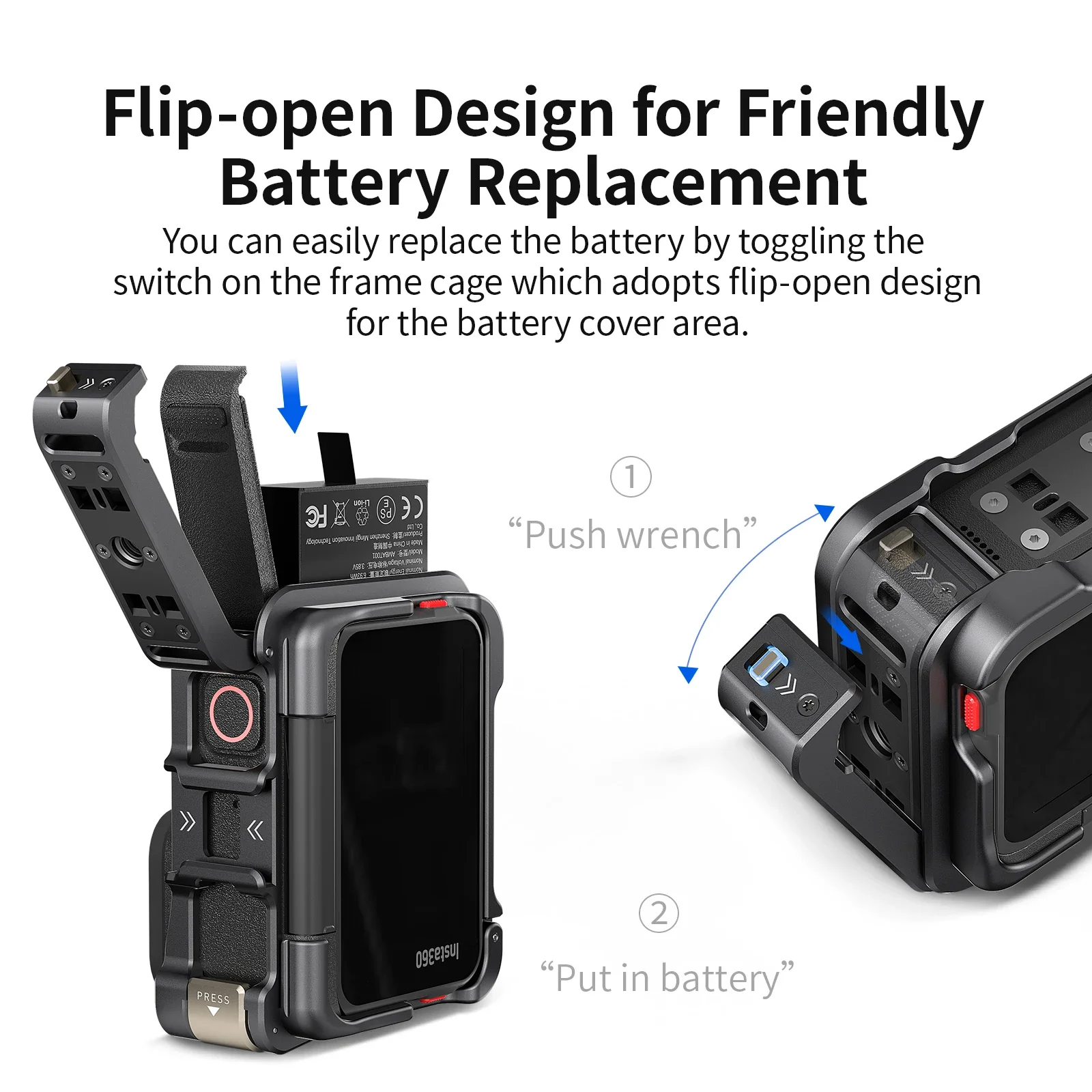 aMagisn For Insta360 Ace Pro/Pro 2 Metal Cage Quick Release Aluminum Frame Protective Shell For Insta360 Ace Pro2 Accessories