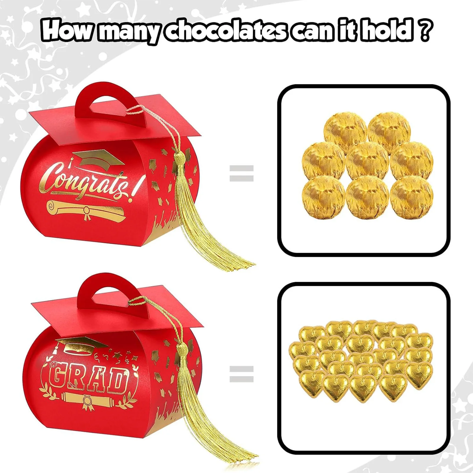 

Graduation Hat Gift Boxes with Tassel Graduation Party Favors Congrats Grad Cap Treat Box Class of 2026 Grad Decorations