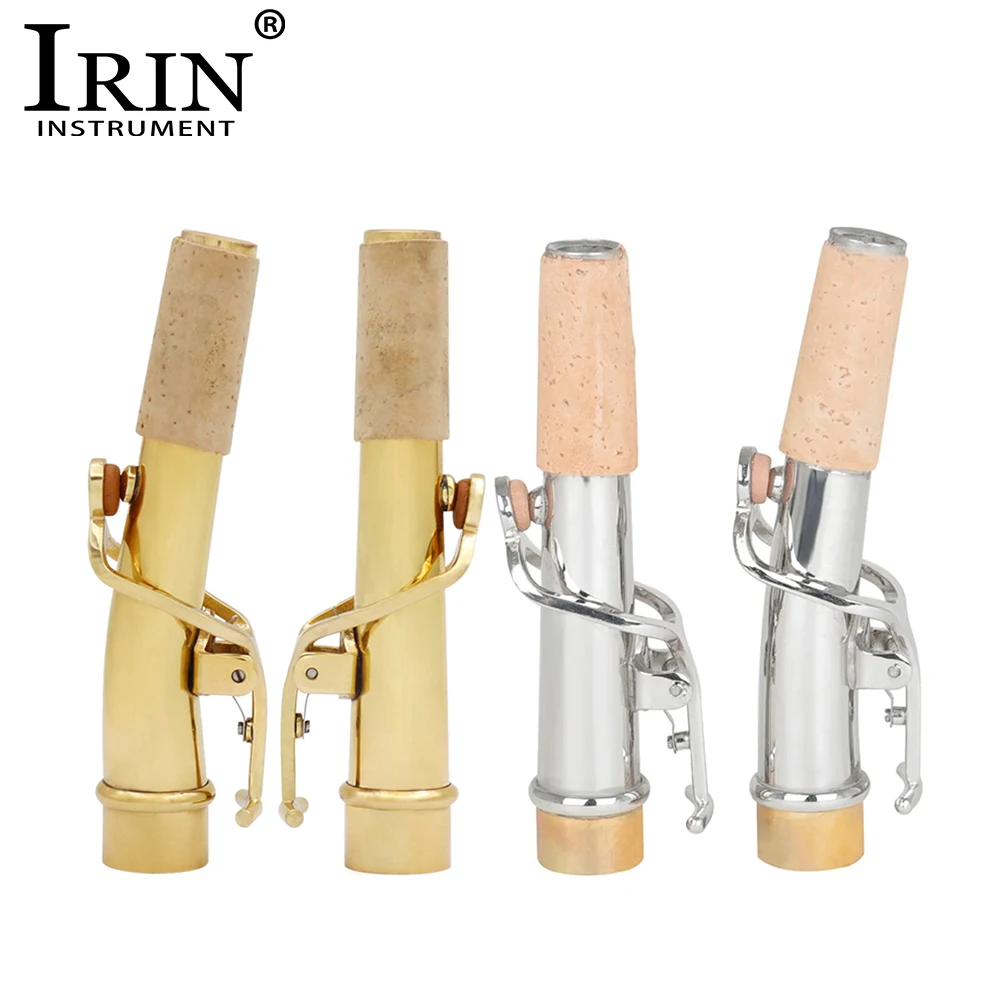 

IRIN 2Pcs Bb Soprano для саксофона на шею латунный Sax изогнутый шейный прямой шейный Профессиональный древесный инструмент детали и аксессуары