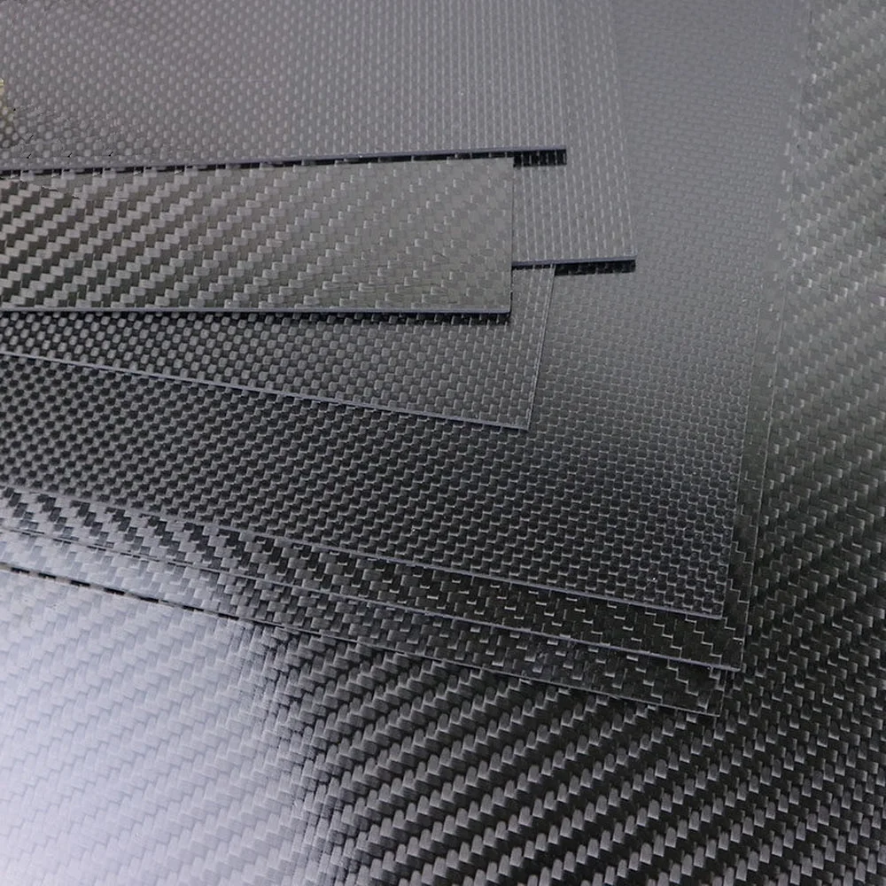 500x500mm 0.2mm-5mm 3K Pure Carbon Fiber Sheet High-Strength Composite Carbon Board for Aviation & RC Model Applications