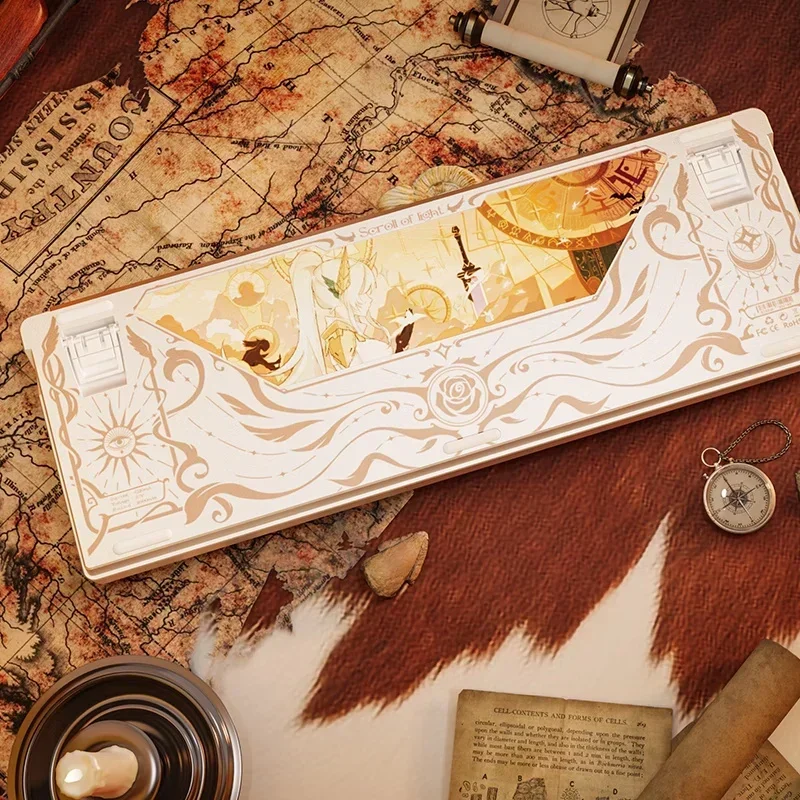 VALKYRIE VK99 Pro Keyboard Mekanis Tri-mode RGB Hot Swap 8000MAh 1Ms Keyboard Gaming Nirkabel Latensi Rendah Aksesori PC