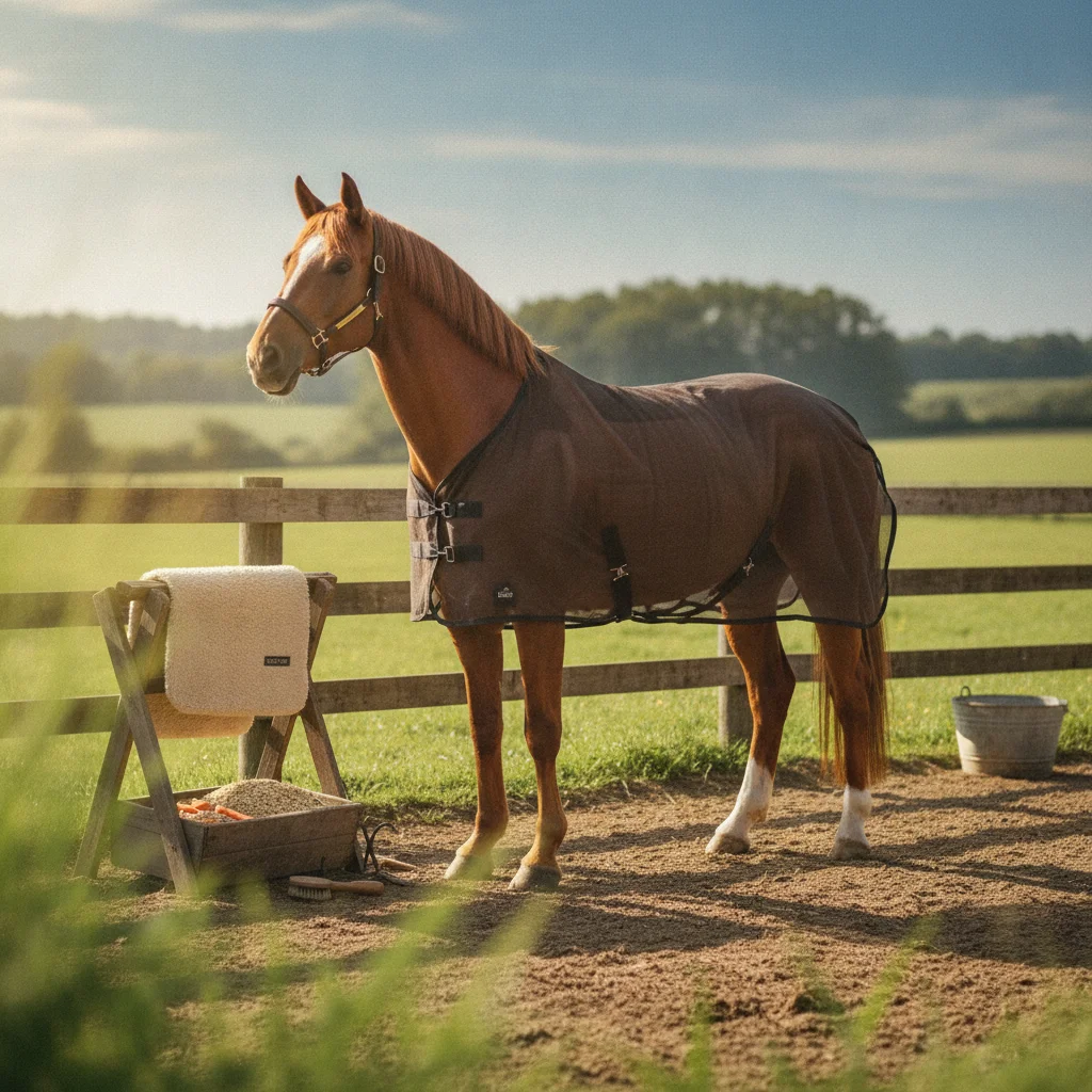 Mesh Horse Blanket Buckle Closures Horse Fly Sheet Equine Cover Adjustable Straps Fitted