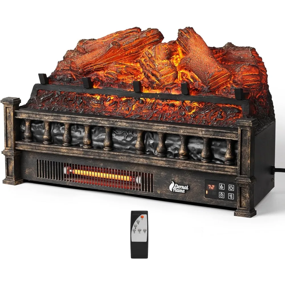 

Инфракрасные электрические каминные колоды TURBRO Eternal Flame, 23, инфракрасный кварц, каминный нагреватель с дистанционным управлением, реалистичный