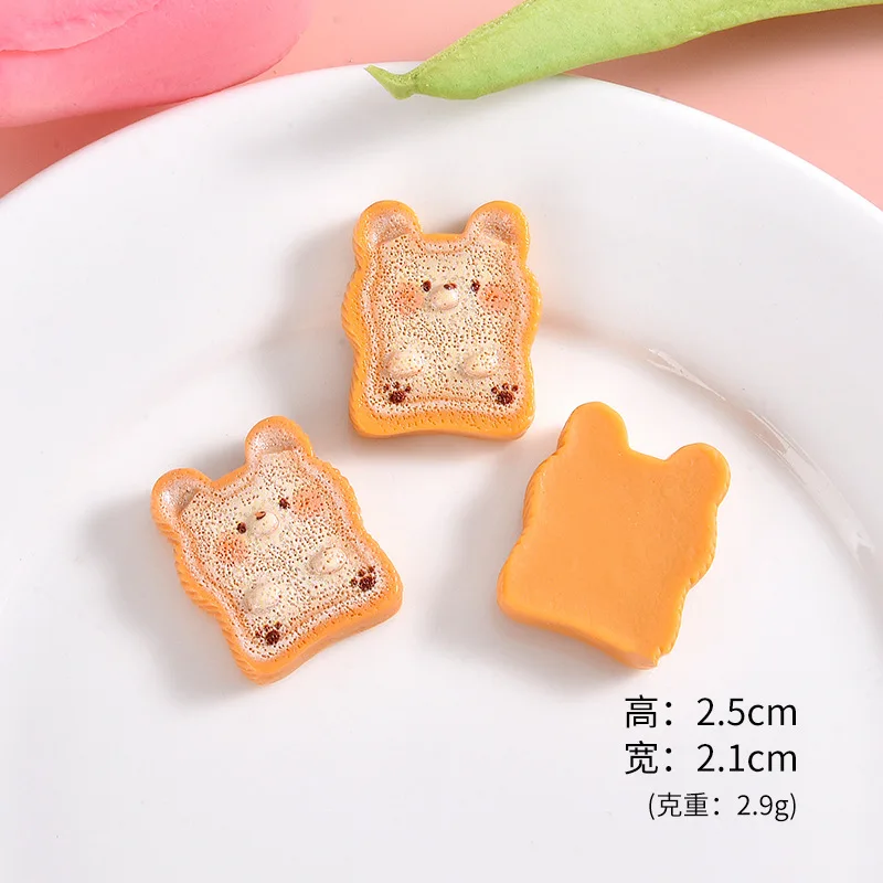 20pcs Resin Fake Food Cartoon Bread Series Back Flatback Figurine Scrapbook DIY Decor Crafts Accessories Sweet Cookies Charms